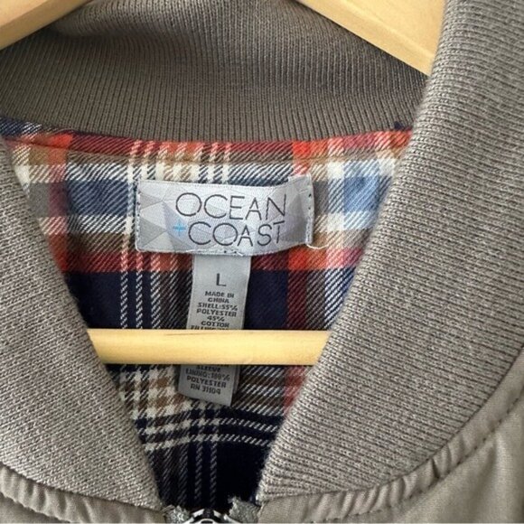 Ocean + Coast Olive Quilted Bomber Jacket – Men’s Size Large - Picture 6 of 10